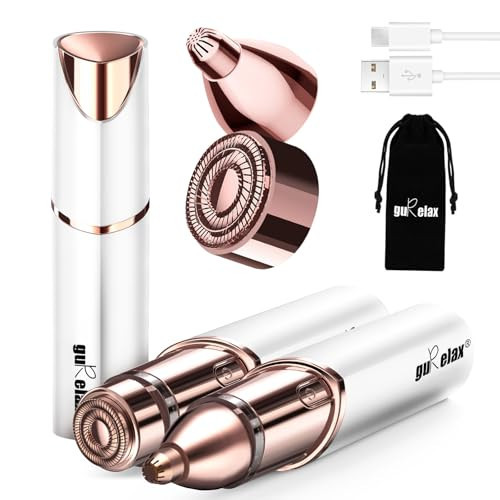 Eyebrow Facial Trimmer: 2 in1 Rechargeable Facial Hair Removal and Eyebrow Shaver - Face Lips Body Painless Facial Razor with Replacement Heads | Amazon (US)