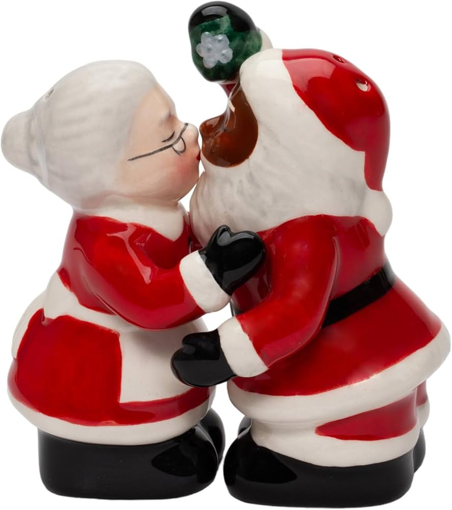 Cosmos Gifts 10725BW Holiday Interracial Santa Claus & Mrs.Claus Salt and Pepper Shakers | Amazon (US)