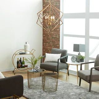 Large Gold Iron Modern Geometric Glam Chandelier 30 x 25 x 25 - On Sale - Overstock - 32080742 | Bed Bath & Beyond