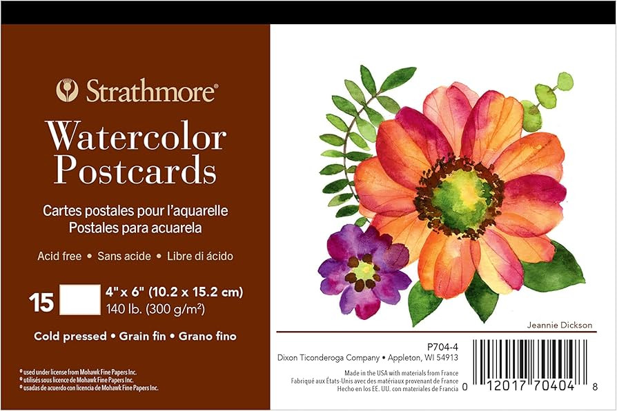 Strathmore Watercolor Postcard Pad, 4x6 inches, 15 Pack - Custom Greeting Cards for Weddings, Eve... | Amazon (US)