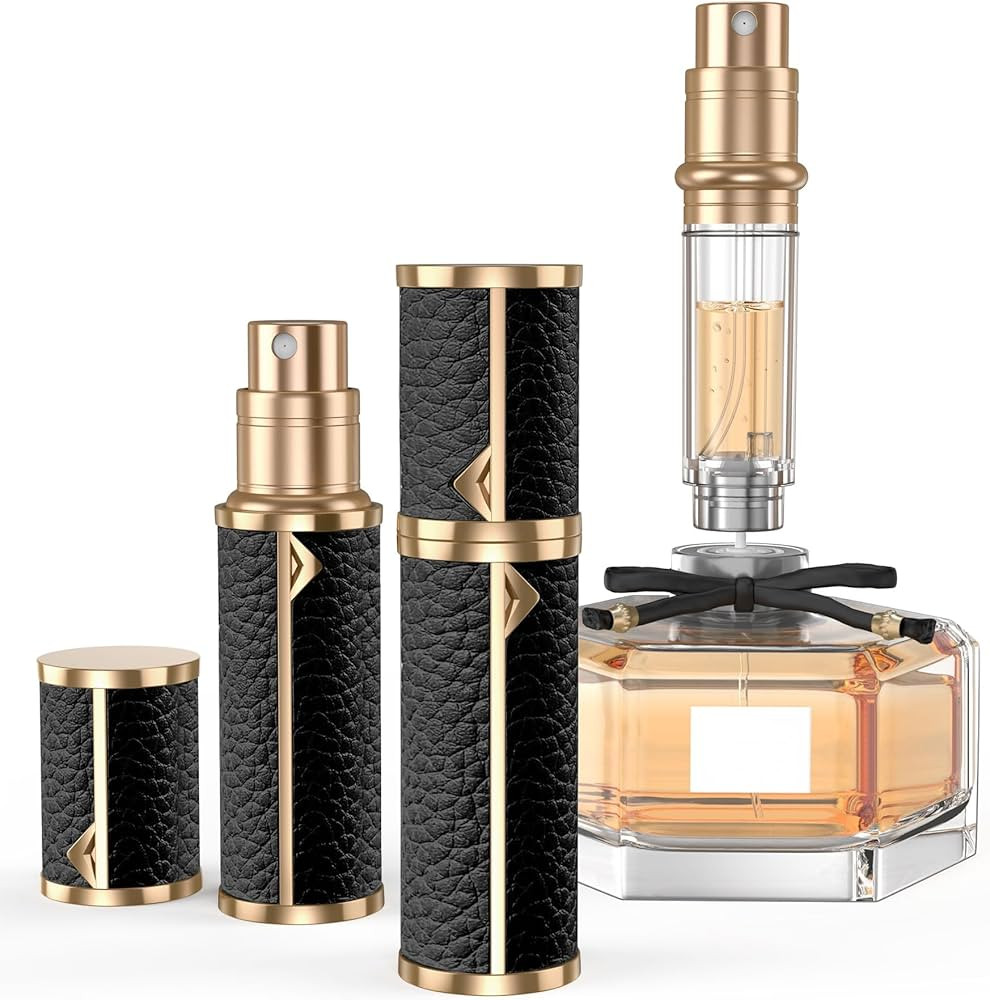 Perfume Travel Refillable Bottle,Genuine Leather Bottom-Filling Fragrances Perfume Atomizer,Mini ... | Amazon (US)