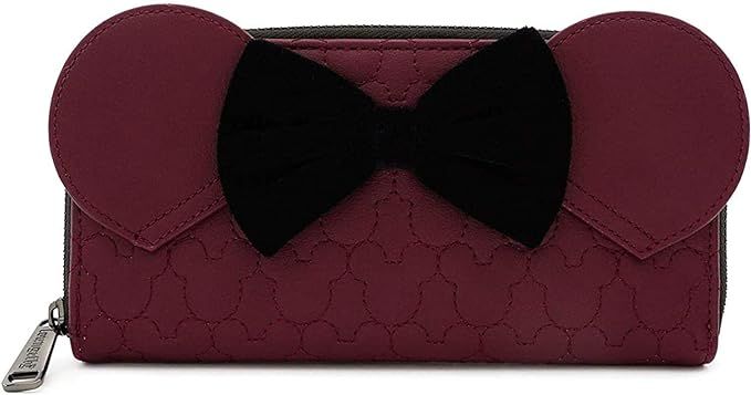 Loungefly x Minnie Mouse Quilted Zip-Around Wallet with Velvet Bow | Amazon (US)