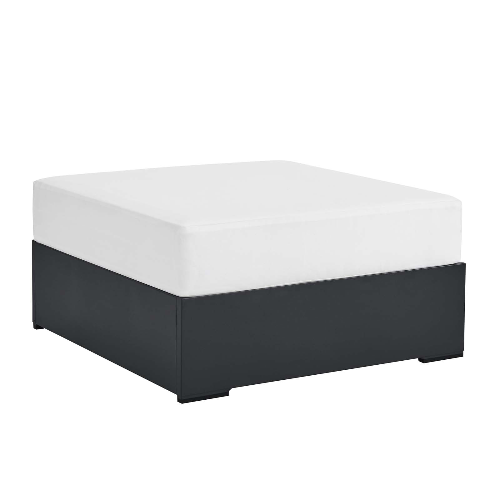 Modway Tahoe Aluminum Ottoman in Gray White with Weather-Resistant Cushion-Ideal as Outdoor Foots... | Amazon (US)