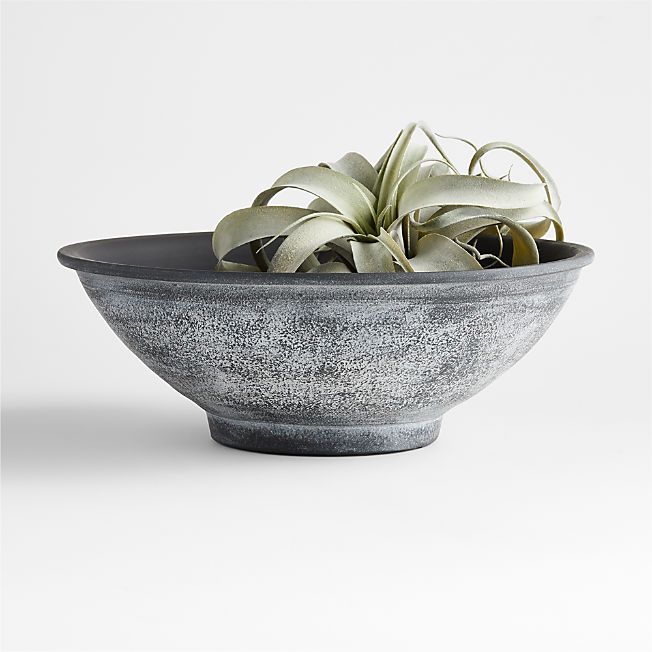 Ophelia Black Ceramic Centerpiece Bowl 14" + Reviews | Crate & Barrel | Crate & Barrel