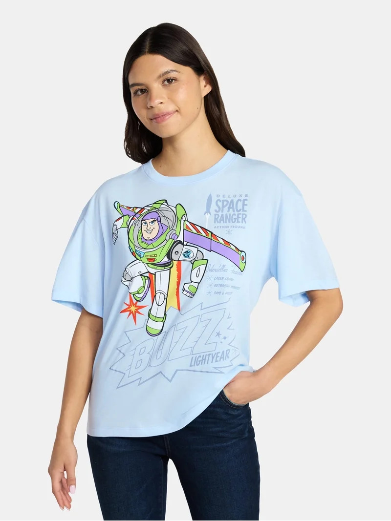 Toy Story Buzz Lightyear Women's Graphic Tee with Short Sleeves, Sizes XXS-XXL | Walmart (US)