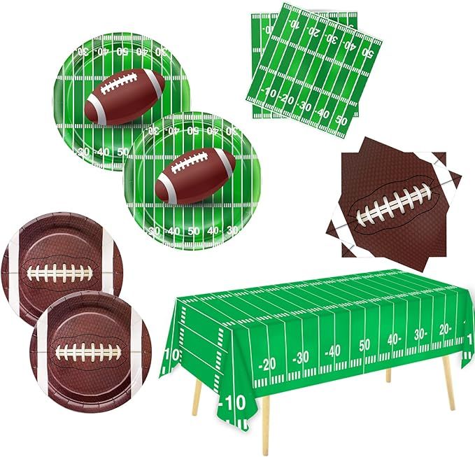 Oigco 97 PCS Football Party Supplies Tableware Set Football Theme Party Decorations Including Pap... | Amazon (US)