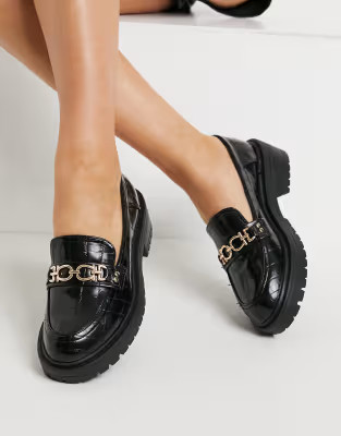 Topshop LUKA Black Chain Loafer | ASOS (Global)