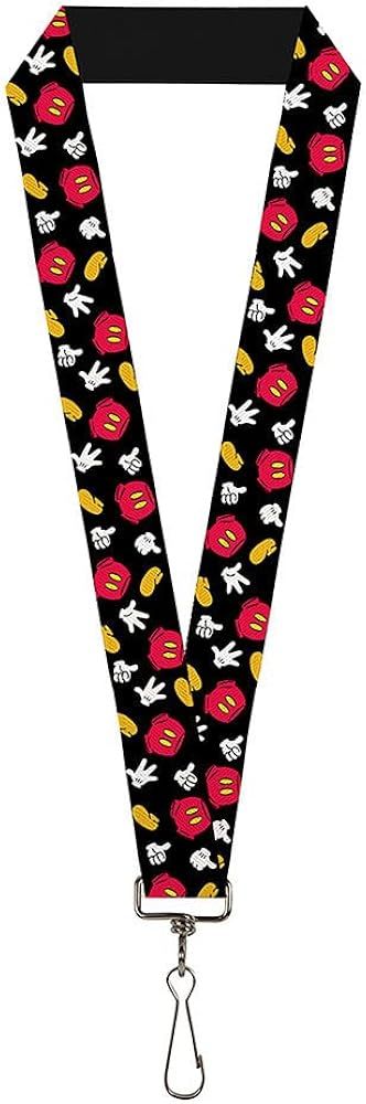 Buckle Down Lanyard-1.0-Mickey Mouse Costume Elements Scattered Blac | Amazon (US)