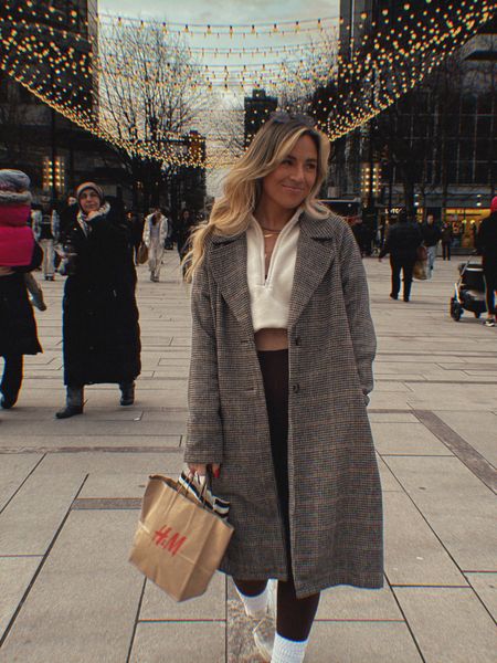 sweater - abercrombie
coat - oak and fort
leggings - aerie 
socks and sneakers - amazon
sunglasses- quay

#LTKsalealert #LTKstyletip #LTKSeasonal