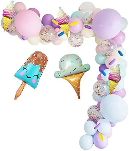 Ice Cream Party Decorations ,Ice Cream Party Balloons Arch Garland, Ice Cream Foil Balloons for Summ | Amazon (US)