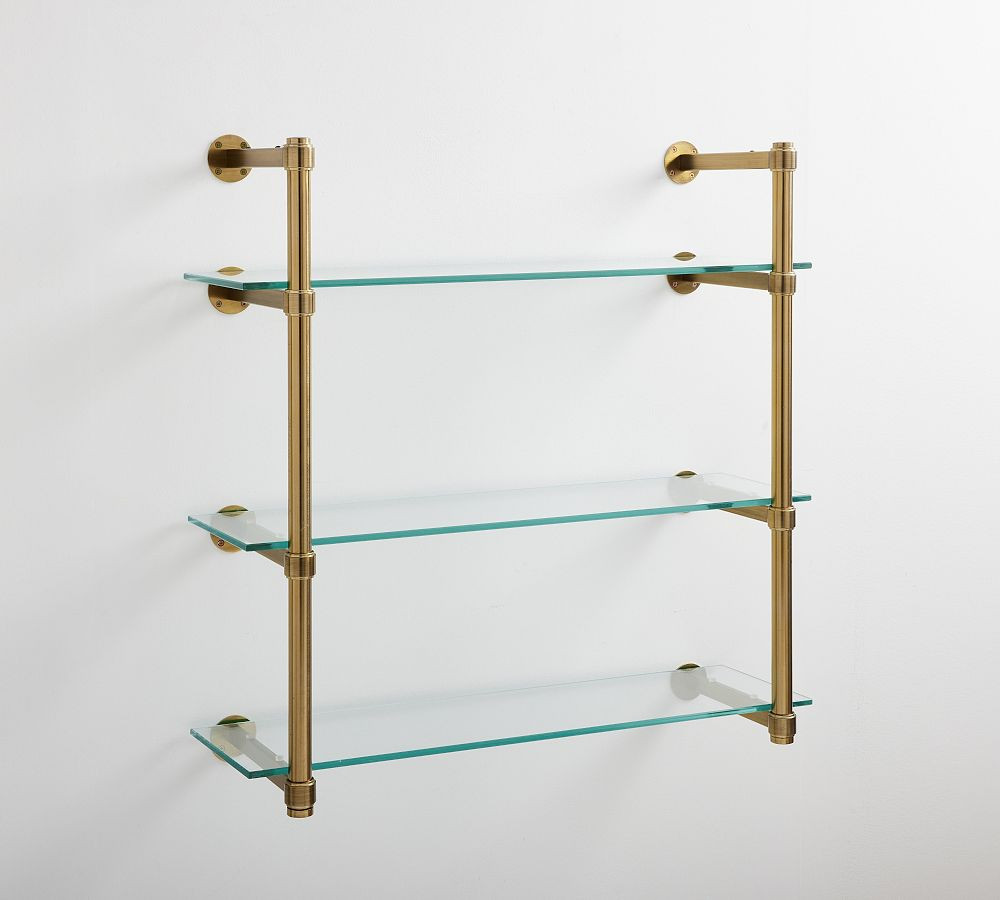 Everson Brass Tiered Shelves | Pottery Barn (US)