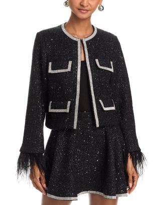 Rhinestone & Feather Tweed Jacket - Exclusive | Bloomingdale's (US)