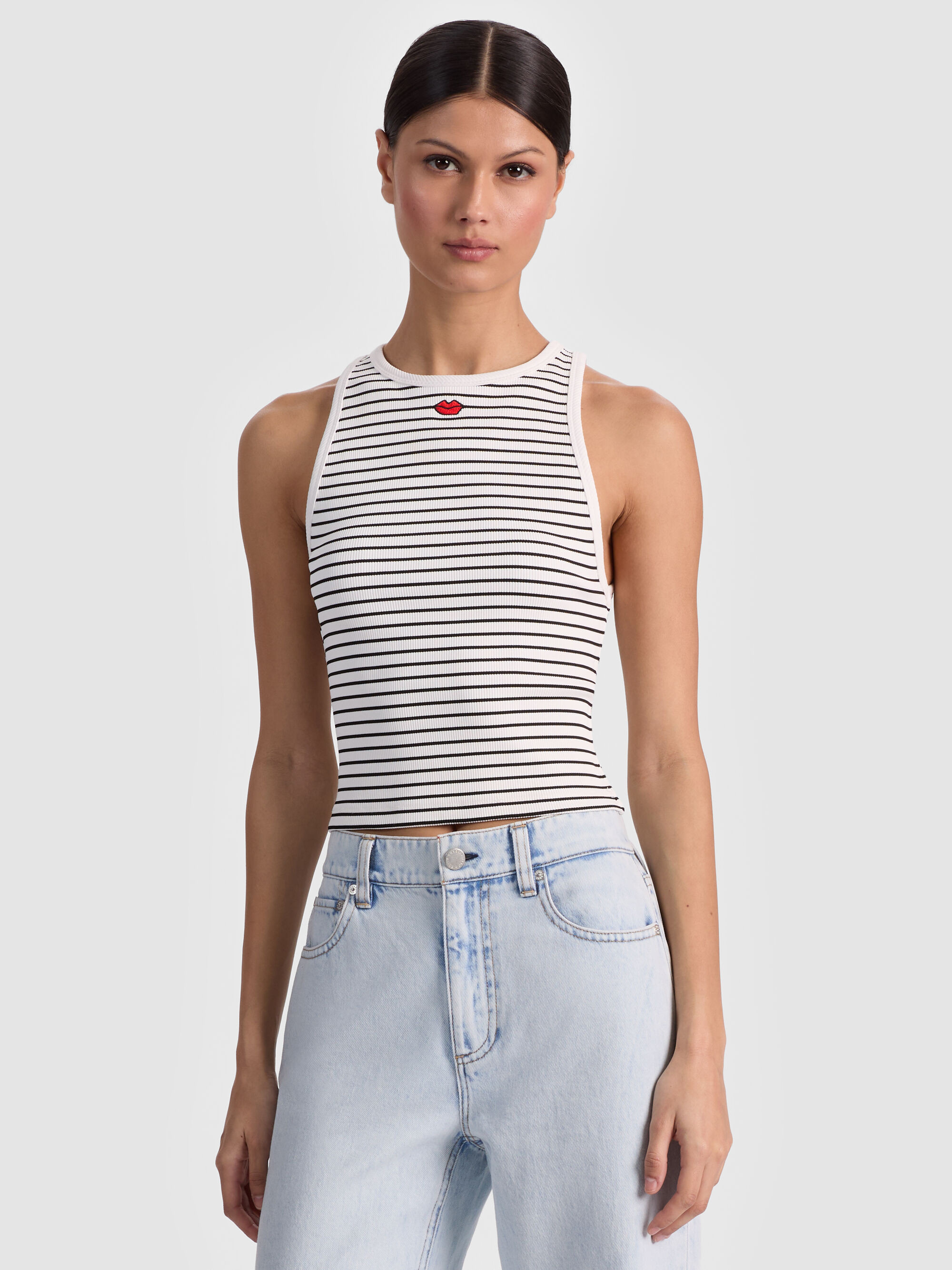 ALLEN EMBROIDERED TANK TOP | Alice + Olivia