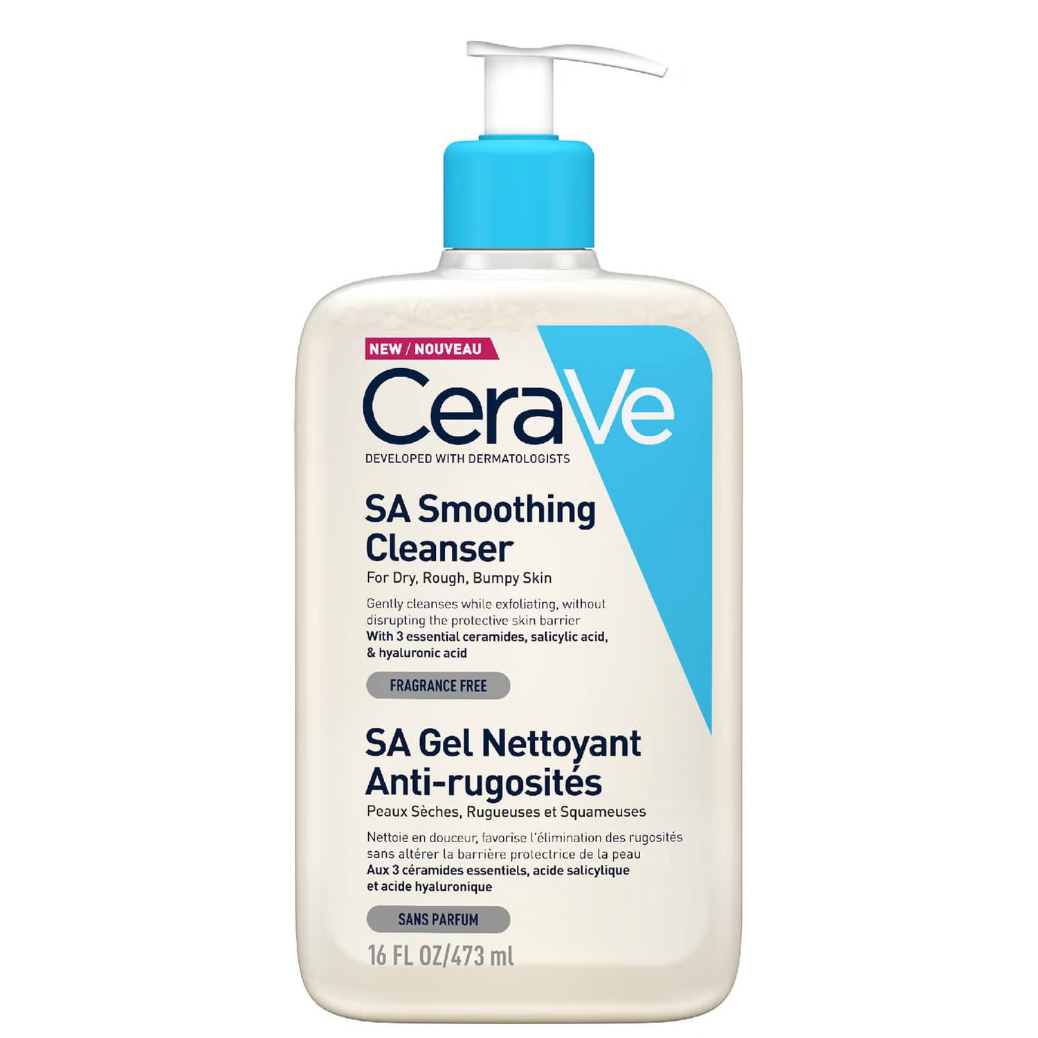 CeraVe SA Smoothing Cleanser with Salicylic Acid for Dry, Rough & Bumpy Skin 473ml | Look Fantastic (UK)