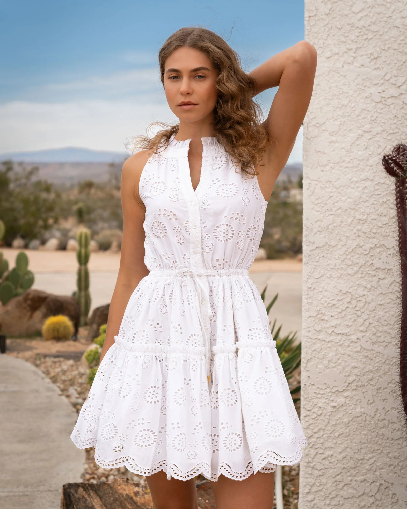 Charlotte Dress In Fresh White Eyelet | Change of Scenery