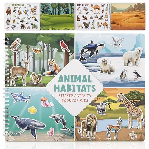 Fun Sticker Book for Toddlers 2-4 Years - Perfect Kids Activity Book with Beautiful Stickers & 12 Themes for Entertaining Girls & Boys 4-8 While Traveling - Incl. Animal and Coloring Pages | Amazon (US)