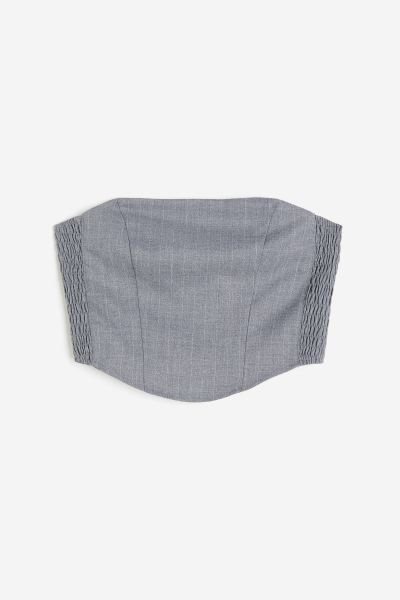 Corset top - Light gray melange/pinstriped - Ladies | H&M US | H&M (US + CA)