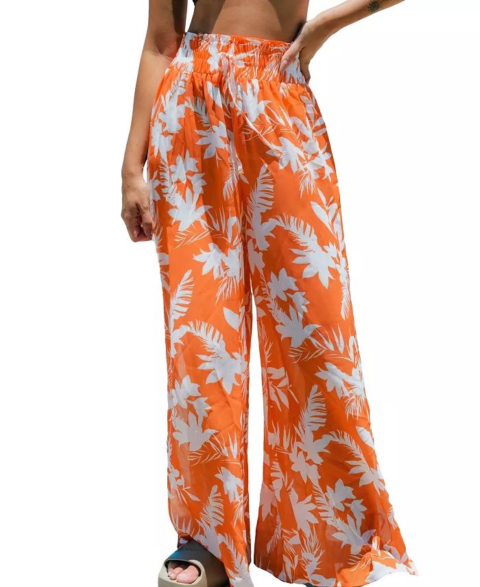 CUPSHE Women's Smocked Wide Leg Cover-Up Pants - Macy's | Macy's