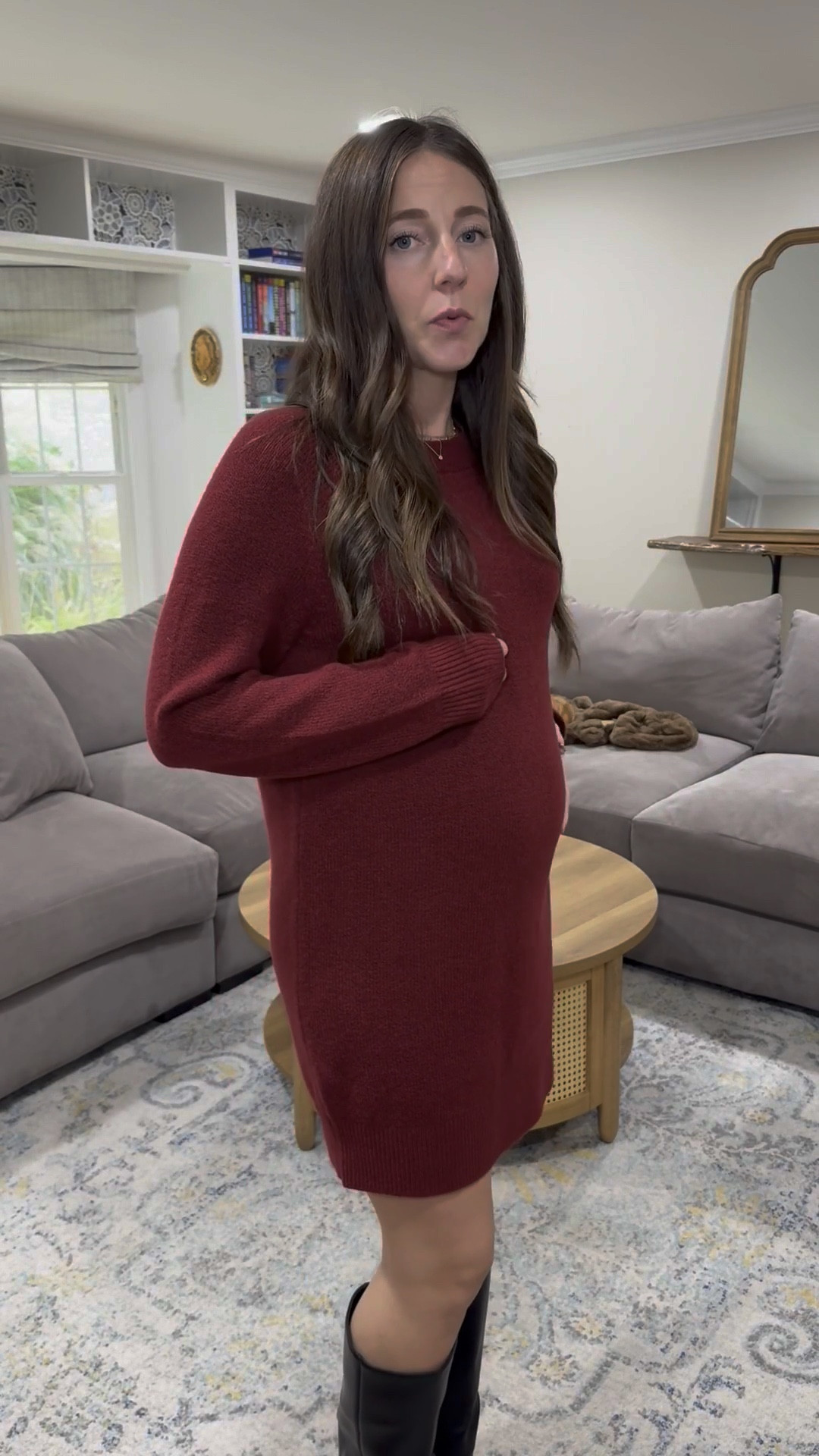 This sweater dress is so comfy! It’s 50% off
I’m wearing size M 
Boots - true to size 

#LTKFindsUnder50 #LTKSaleAlert #LTKFindsUnder100