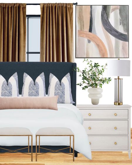 Bedroom Inspo ✨ love these velvet accents! Bedroom Inspo, target, target home, Amazon, Amazon home, Amazon must haves, Etsy, West elm, wayfair, bedroom, guest room, primary room, upholstered bed, print pillows, throw pillows, velvet pillows, velvet chair, accent chair, nightstand, oval mirror, table lamp, Etsy art, neutral art, accessories, budget friendly decor, look for less

#LTKhome #LTKsalealert #LTKstyletip