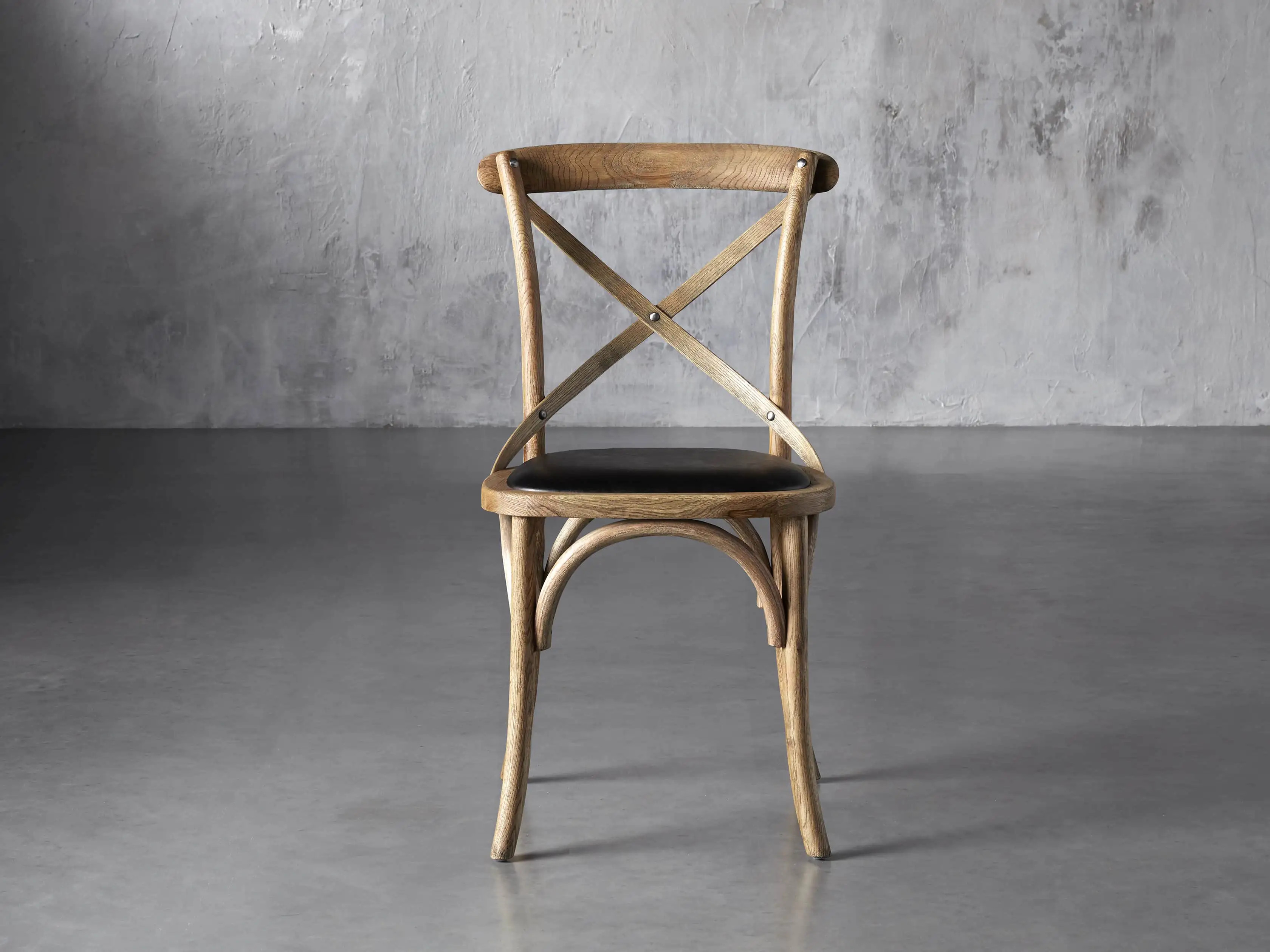 Cadence Dining Chair with Black Faux Leather Seat | Arhaus