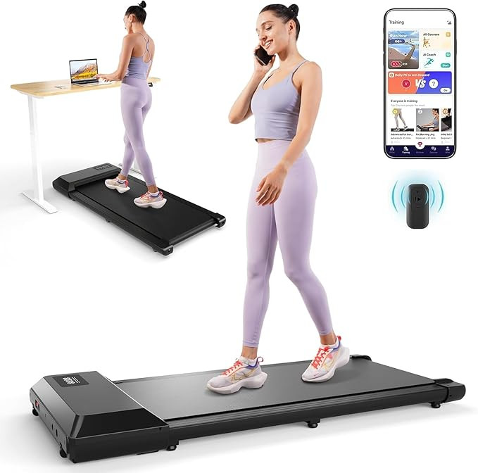 DeerRun Walking Pad 2 in 1 Under Desk Treadmill, 2.5HP Low Noise Walking Pad Running Jogging Mach... | Amazon (US)