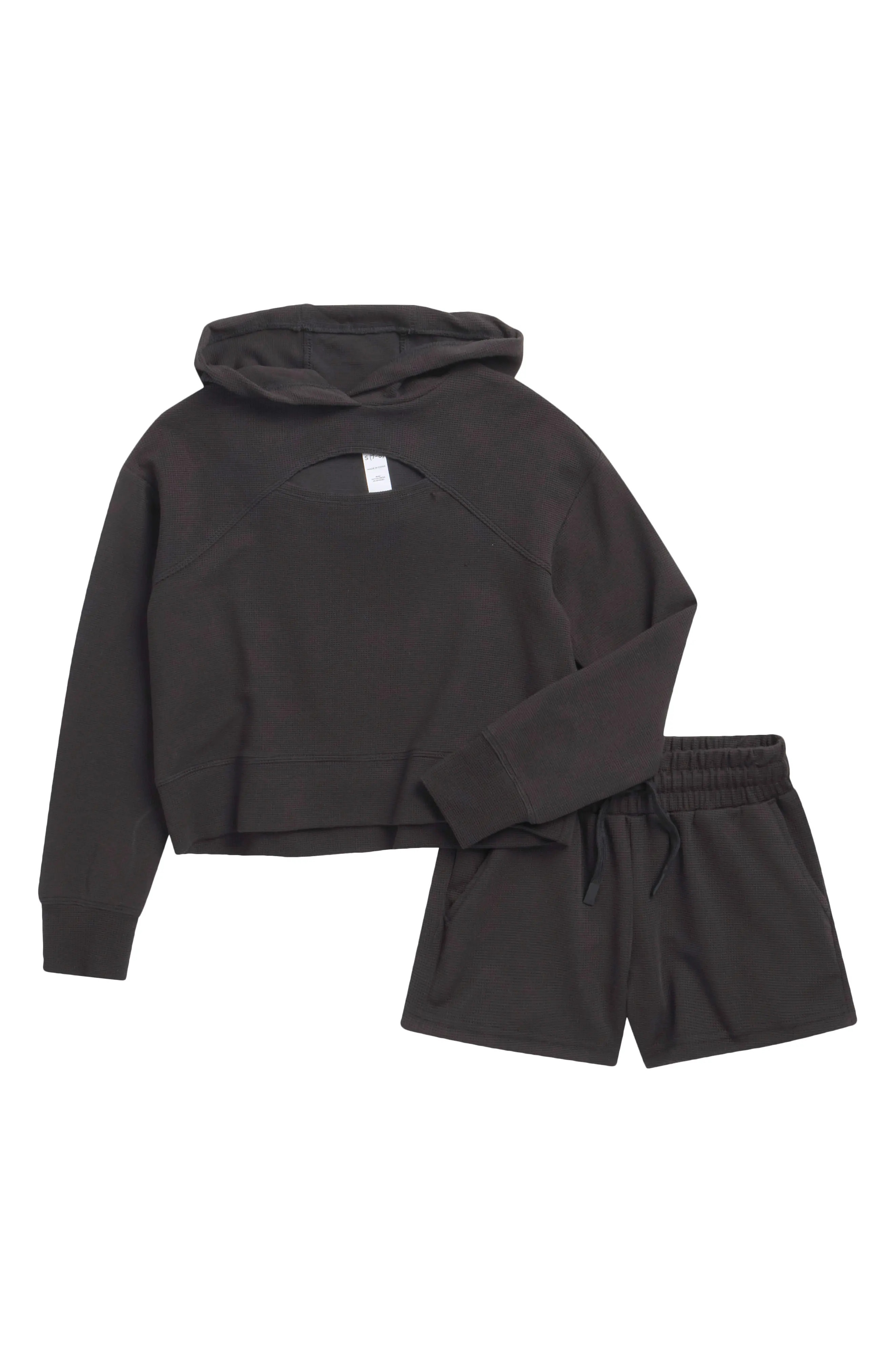 90 DEGREE BY REFLEX Kids' Supreme Waffle Zoe Hoodie & Shorts Set (Women) | Nordstromrack | Nordstrom Rack
