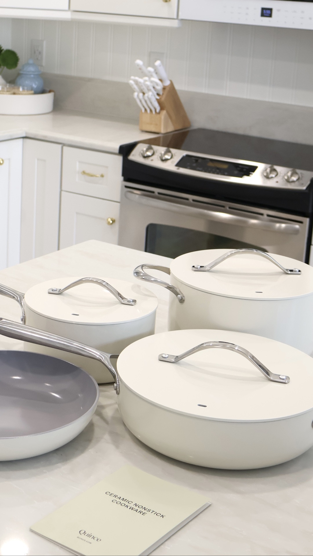 Luxe for Less Nonstick 7-piece ceramic cookware set 🍳✨ @Quince

This Quince 7-Piece Ceramic Nonstick Cookware Set has quickly become one of my favorite kitchen upgrades. 🤍 The creamy neutral finish is beautiful enough to leave on the stovetop, while the ceramic nonstick surface makes everyday cooking and cleanup so easy. If you’re looking for non-toxic cookware, ceramic pots and pans, or a high-end cookware look for less, this set is definitely worth considering.

 
* Ceramic cookware set
* Ceramic nonstick pots and pans
* Non-toxic cookware
* PFAS-free cookware
* White cookware set
* Neutral kitchen decor
* Kitchen essentials
* Luxury cookware for less
* Modern coastal kitchen
* Cookware recommendations
* Wedding registry essentials
* New home essentials
* Kitchen must-haves
* Everyday cookware

#LTKfoodie #LTKHome #LTKdayinmylife