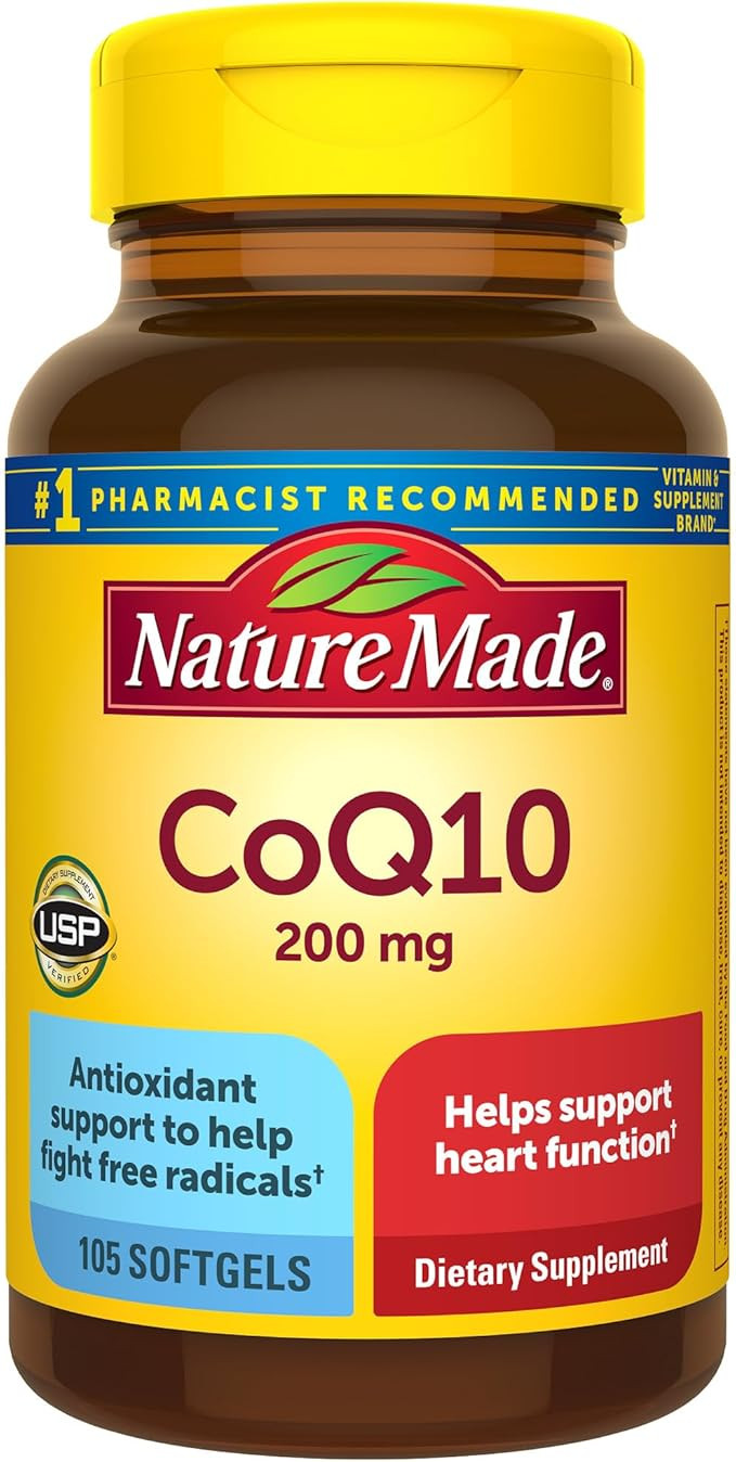 Nature Made CoQ10 200mg Softgels, Dietary Supplement for Heart Health Support, 105 Softgels, 105 ... | Amazon (US)