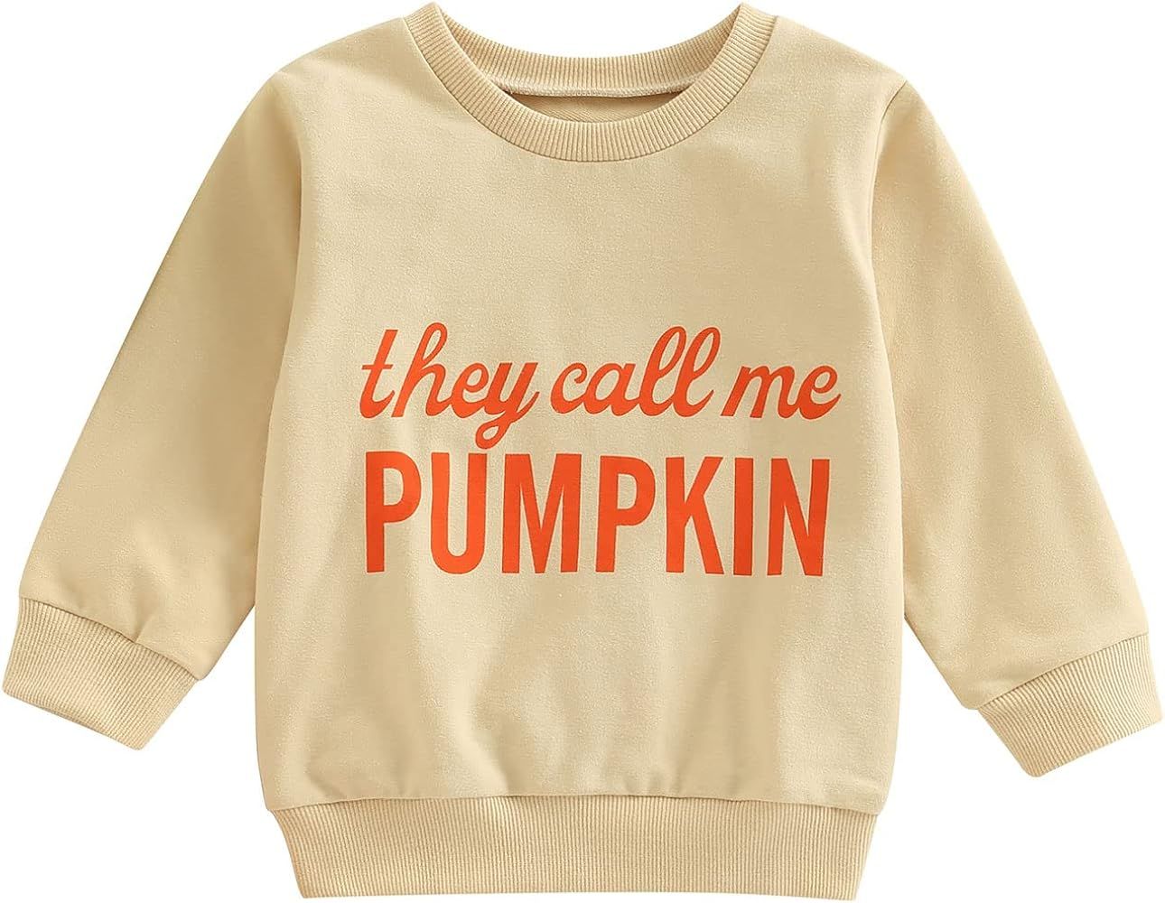 Toddler Baby Halloween Outfit Boy Girl Pumpkin Sweatshirt Crewneck Pullover Sweater Long Sleeve Shir | Amazon (US)