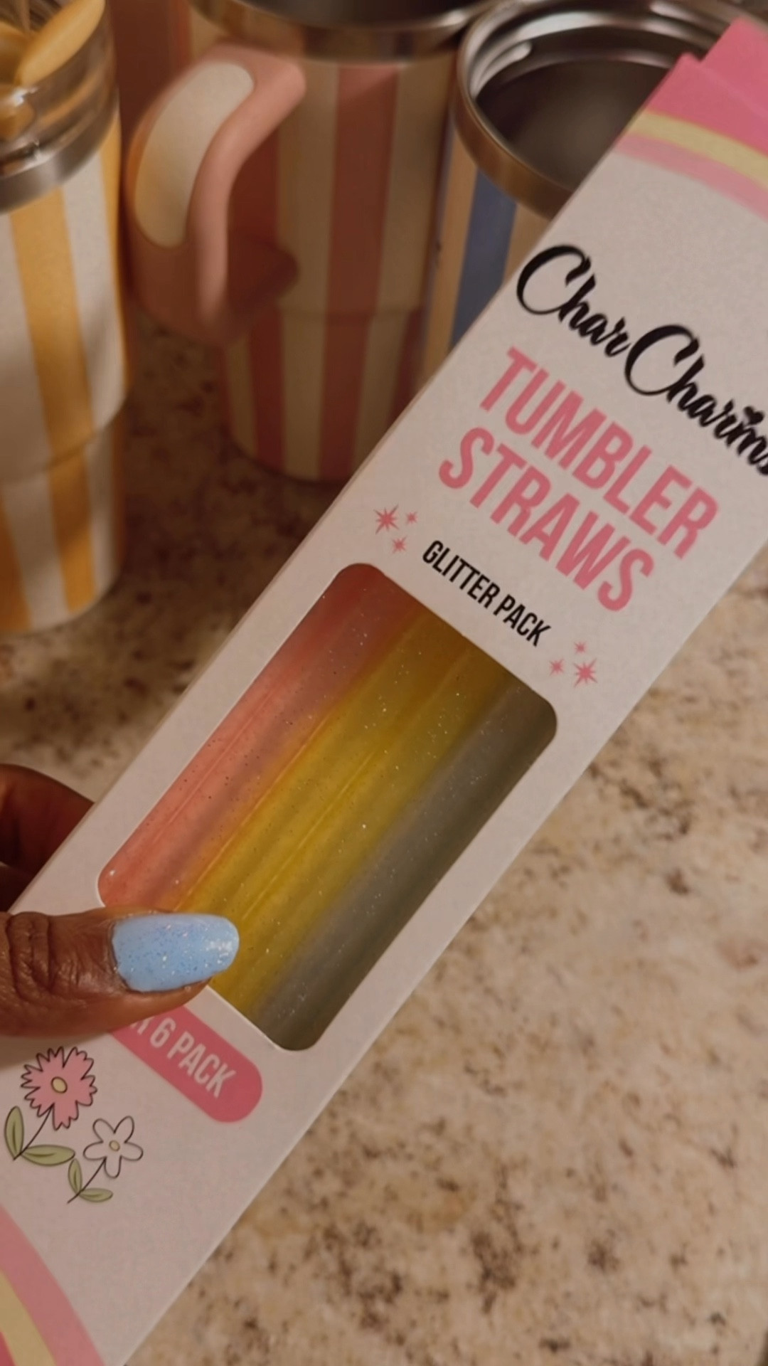 Found these adorable glitter straws to add a sparkly touch to my tumblers! ⛲️🩵✨  