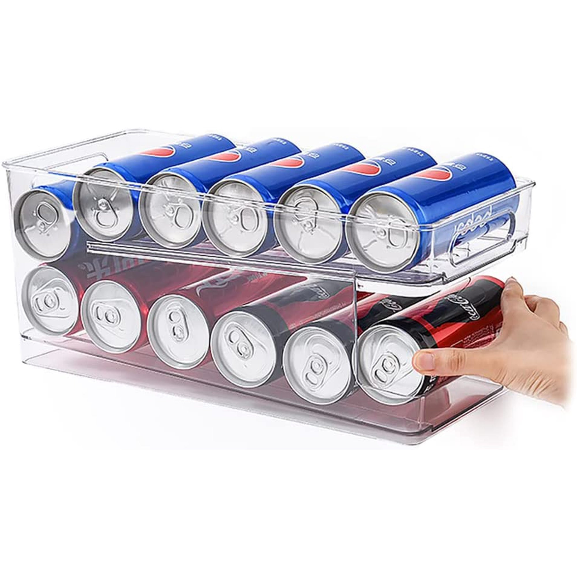 Double Layers Soda Can Fridge Storage Organisers, Automatic Drink Can Dispenser, Fridge Beer Can ... | Walmart (US)