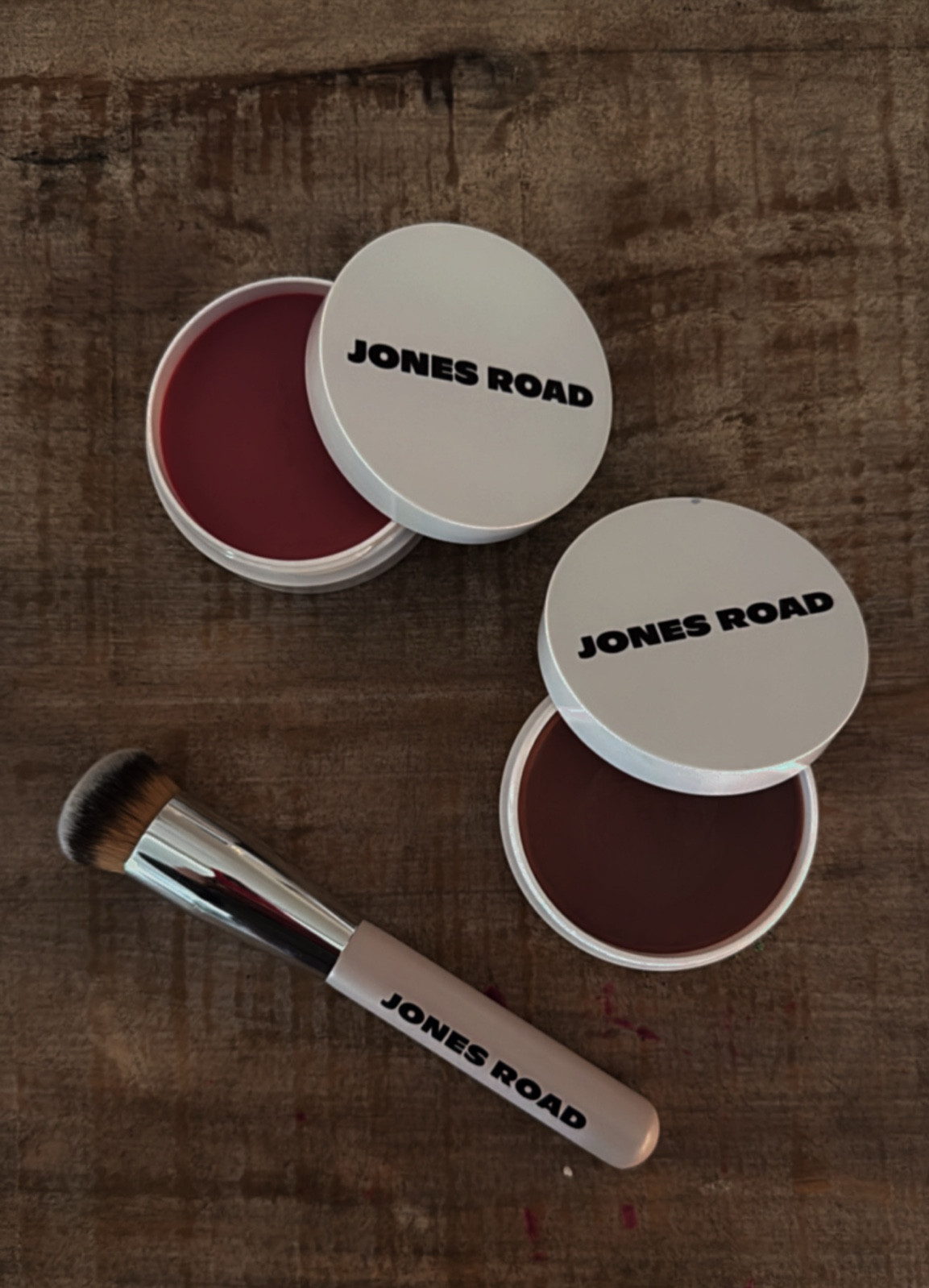 Jones Road Miracle Balm in Dusty Rose and Flush 