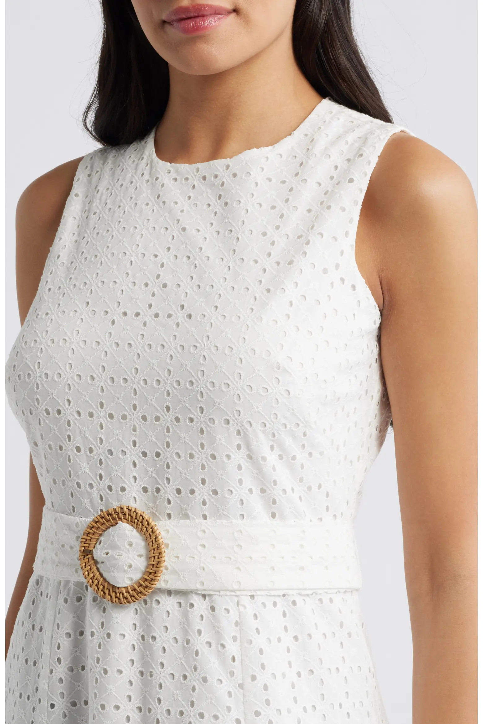 Eyelet Belted Sleeveless Maxi Dress (Women) | Nordstrom | Nordstrom