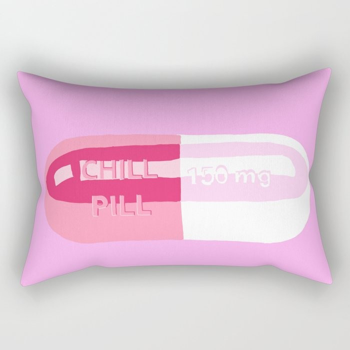 Chill Pill Pink Rectangular Pillow by Jaymie Metz | Society6