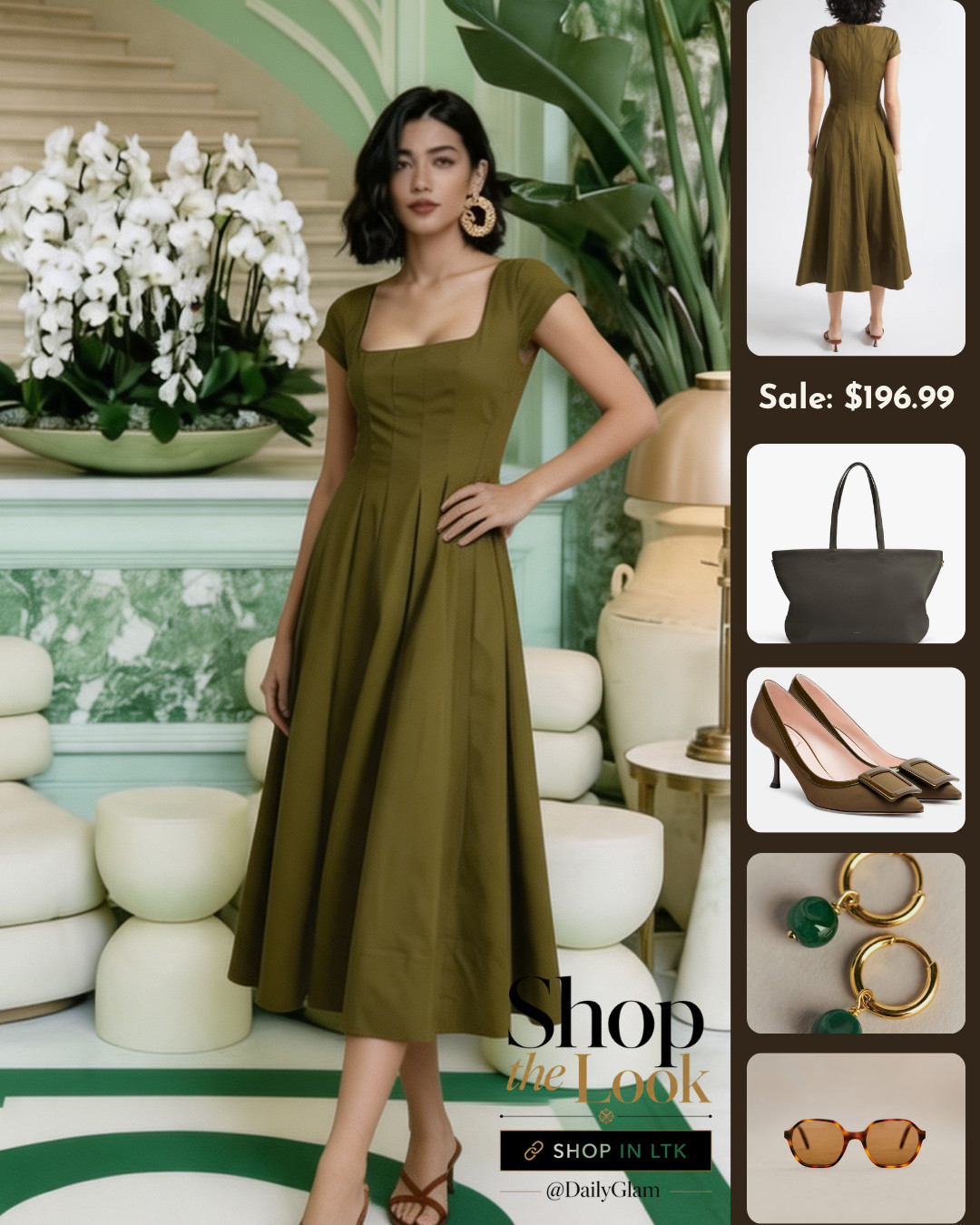 Olive green = eternal quiet luxury 🫒
Timeless midi dress for the woman who loves understated elegance.

#QuietLuxury #UnderstatedChic #EarthyToneFashion #EverydayDress 

 #LTKootd #LTKOver40 #LTKWorkwear