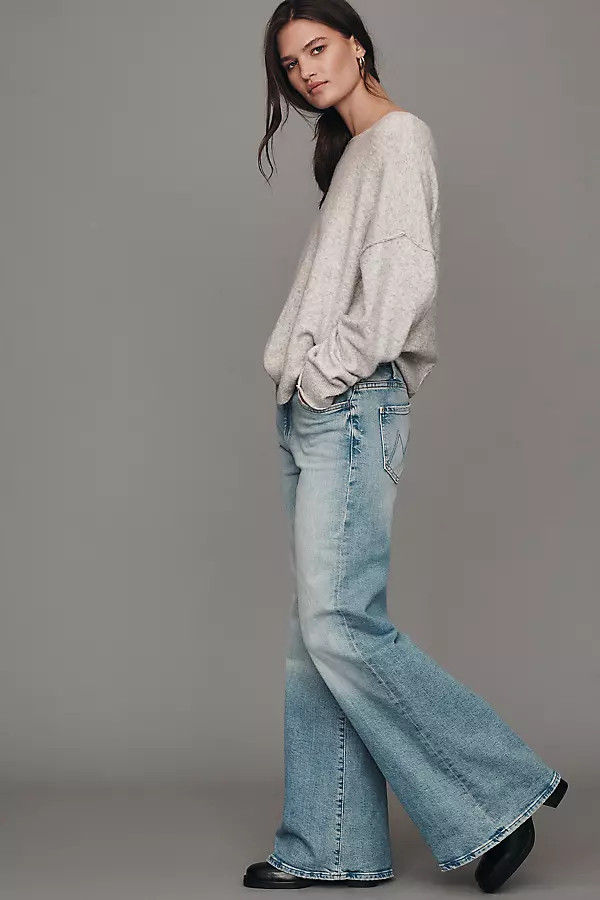 MOTHER The Hustler Roller Sneak High-Rise Wide-Leg Jeans | Anthropologie (US)