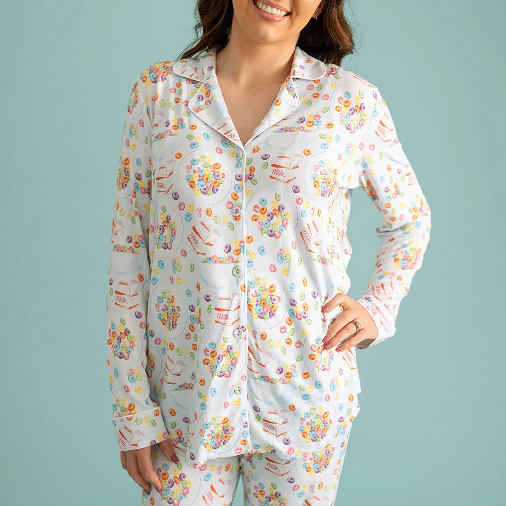 Breakfast Blue Luxe Womens Pajamas | Cereal | Posh Peanut