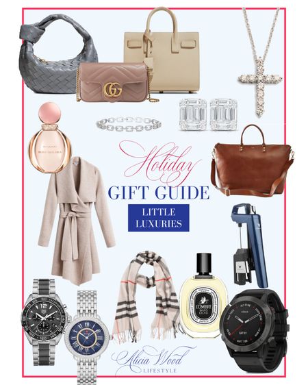 Luxe holiday gifting 

Botega Jodi bag, Gucci bag, Saint Laurent bag, diamond cross necklace, diamond earrings, diamond tennis bracelet, bvlgari perfume, wool cashmere wrap coat, Burberry scarf, Garmin watch, wine opener, leather weekender.

#LTKHoliday #LTKGiftGuide #LTKbeauty