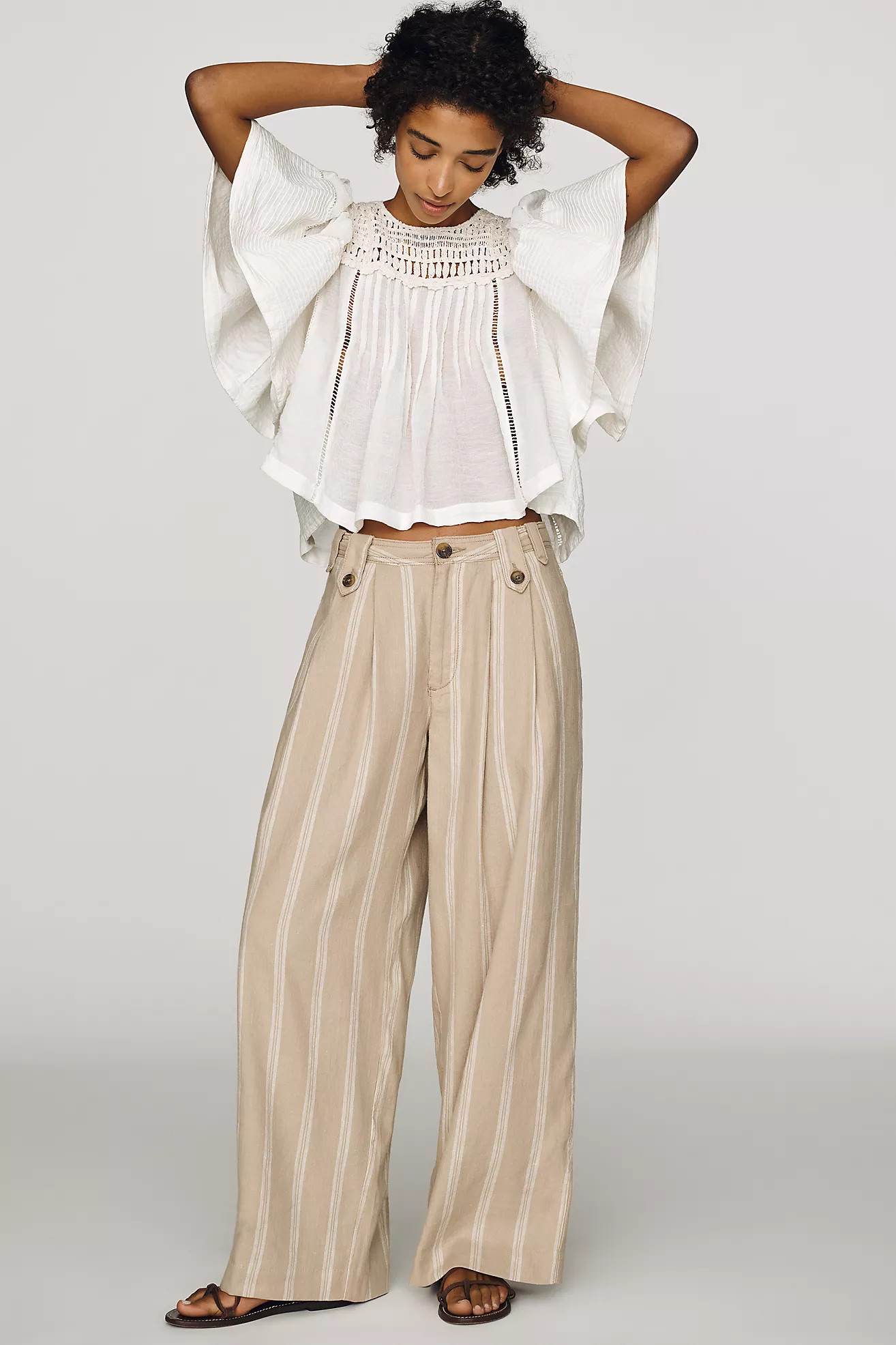 By Anthropologie Noil Wide-Leg Pants | Anthropologie (US)