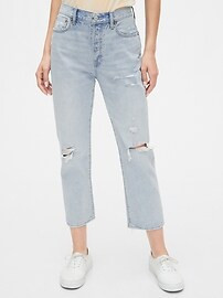 Mid Rise Destructed Boyfriend Jeans | Gap (US)