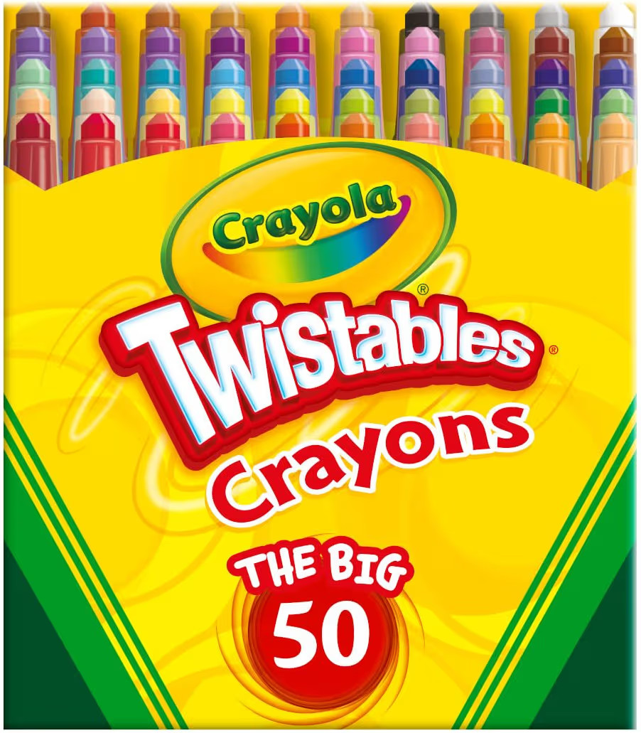 Crayola Mini Twistables Crayons for Kids (50ct) Stocking Stuffers & Holiday Gifts, No Peel Toddle... | Amazon (US)