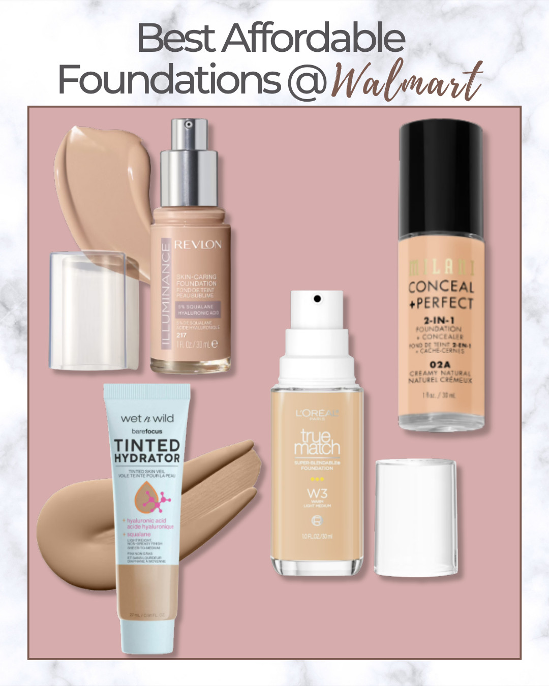Looking for the best drugstore foundation? 

These top 4 affordable foundations at Walmart deliver long-lasting coverage, hydration, and a skin-like finish. Perfect for all skin types and tones 🙌

#BestDrugstoreFoundation #WalmartBeautyFinds #AffordableMakeup #MakeupMustHaves #LTKMakeup 

 

#LTKFindsUnder50 #LTKBeauty