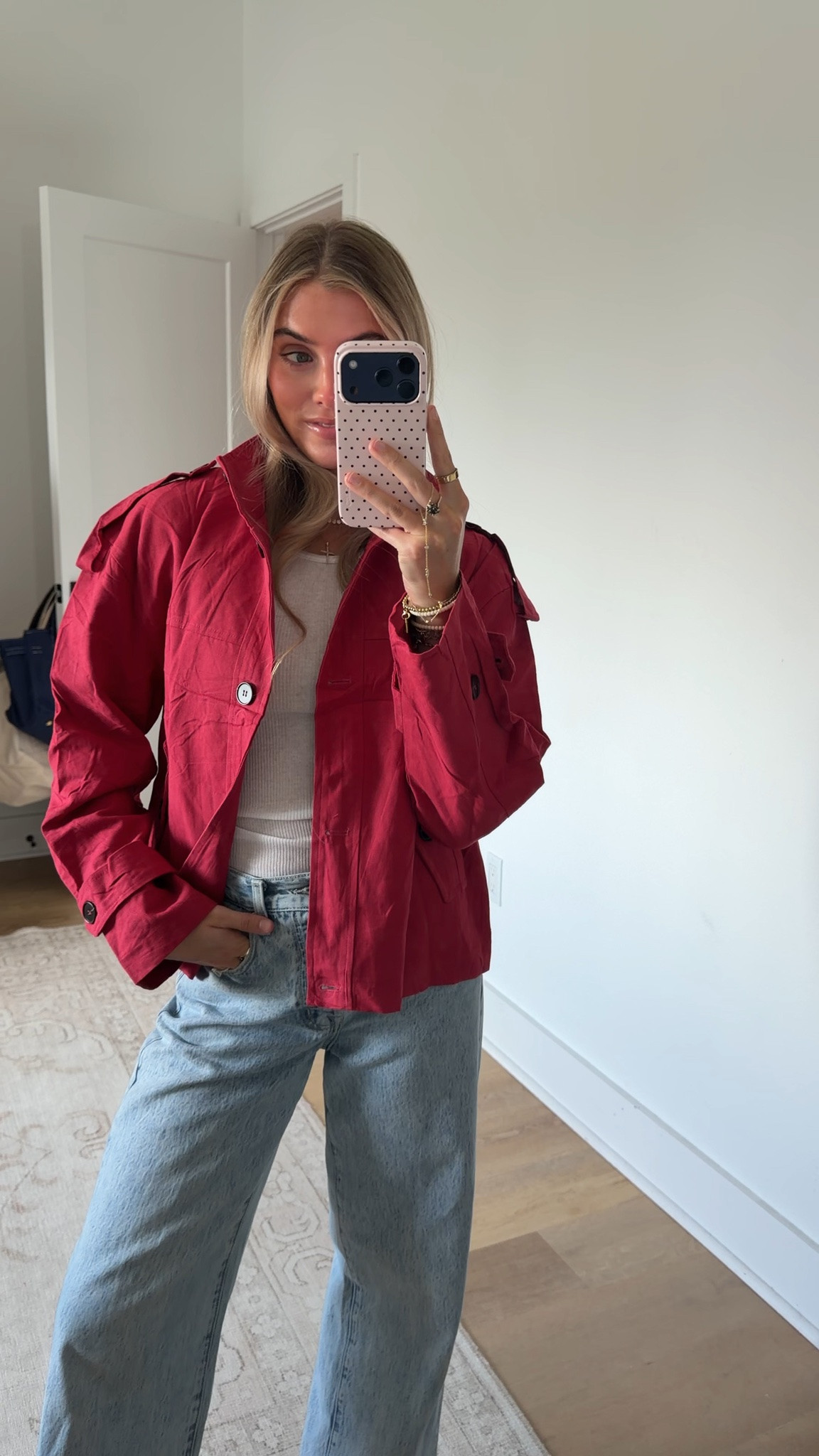 Amazon size small Women's Cropped Trench Coat Casual Oversized Button Down Jacket
Long Sleeve, Stand Collar, Epaulet Detail, Adjustable Cuffs, Side Pockets, Casual Daily Wear, Spring Fall Outerwear

#LTKootd #LTKSaleAlert #LTKSeasonal