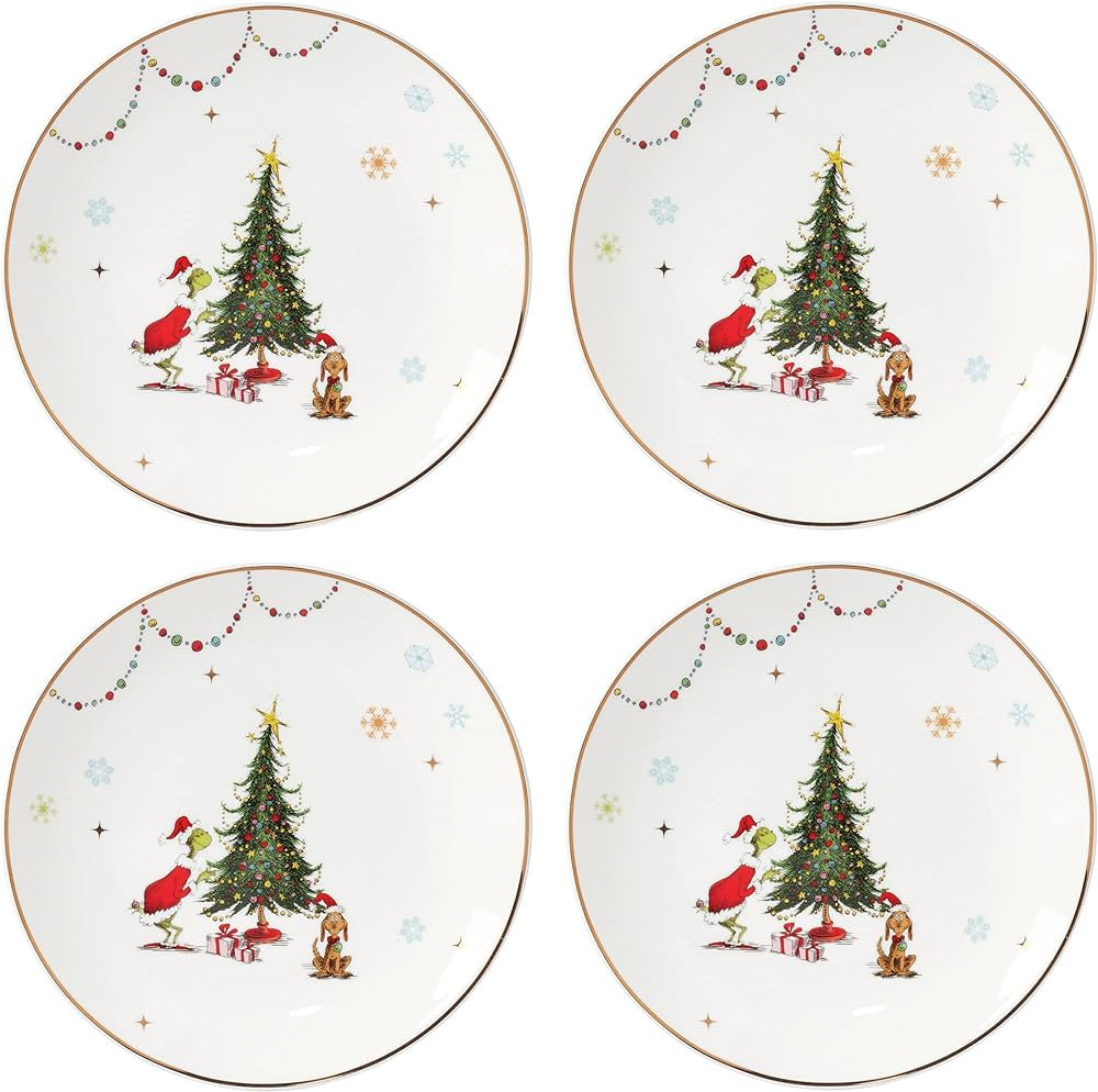 LENOX 895052 Merry Grinchmas Dinner Plates, Set Of 4, Green, 10.75" | Amazon (US)