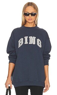 ANINE BING Tyler Bing Sweatshirt in Navy from Revolve.com | Revolve Clothing (Global)
