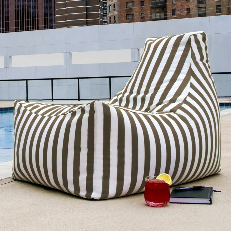 Jaxx Bean Bags Jaxx Juniper Outdoor Patio Bean Bag Chair. Taupe-Stripes | Walmart (US)