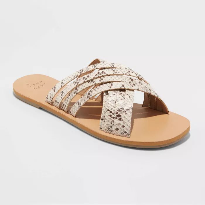 Women's Laila Crossband Strappy Slide Sandals - A New Day™ | Target