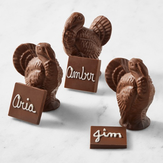 Personalized Chocolate Turkey Placecard Holders, Set of 3 | Williams-Sonoma