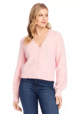 Karen Kane Women's Petite Size Pearl Button Cardigan Sweater, PL | Belk